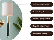 Minimalist Wall Lamp for Study Room | Fabric Wall Light - Dashiell
