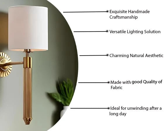 Vintage Wall Sconce for Dining Room | Fabric Wall Light - Julia