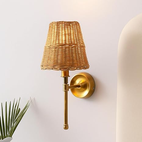 Wicker Wall Light for Hallway | Cane Wall Lamp - Catofordby