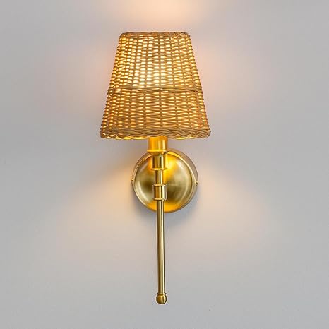 Wicker Wall Light for Hallway | Cane Wall Lamp - Catofordby
