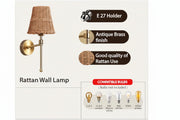 Wicker Wall Light for Hallway | Cane Wall Lamp - Catofordby