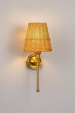 Wicker Wall Light for Hallway | Cane Wall Lamp - Catofordby