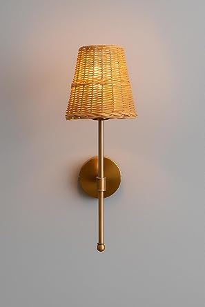 Cane Wall Lamp for Bathroom | Rattan Wall Sconce - Yancy