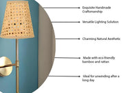 Cane Wall Light for Kitchen | Bamboo Wall Lamp - Everett