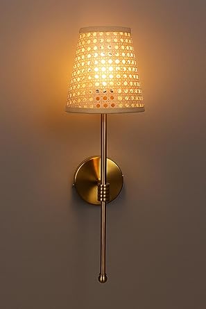 Cane Wall Light for Kitchen | Bamboo Wall Lamp - Everett