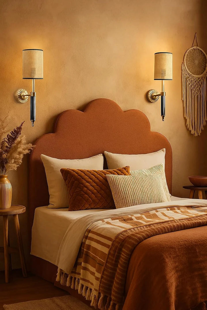Wicker Wall Sconce for Bathroom | Rattan Wall Lamp- Grahammeby