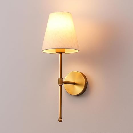 Art Deco Wall Light for Bedroom | Fabric Wall Lamp - Evin