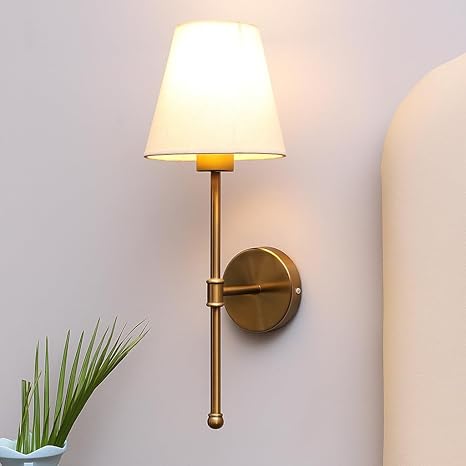 Art Deco Wall Light for Bedroom | Fabric Wall Lamp - Evin