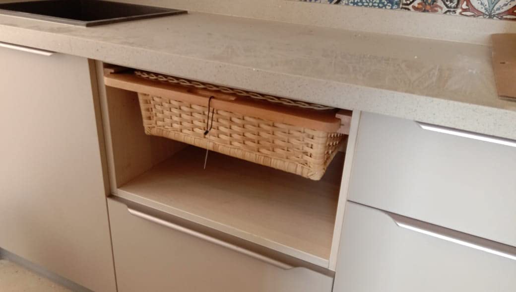Wicker Basket for Kitchen | Bamboo Basket 21 x 20 x 8 - Sanika - Luxury Rattan Handicrafts 