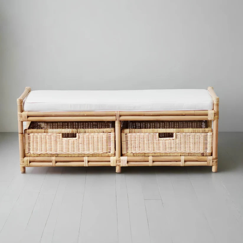 Rattan Storage Bench with Cushion- Firosa