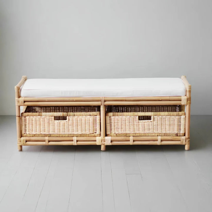 Rattan Storage Bench with Cushion- Firosa