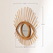 Rattan Wall Mirror for Hallway | Bamboo Decorative Mirror - Mirai